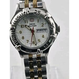 Swiss Military Vintage ’90s Ladies Day Date Quartz Watch New Battery Runs Great